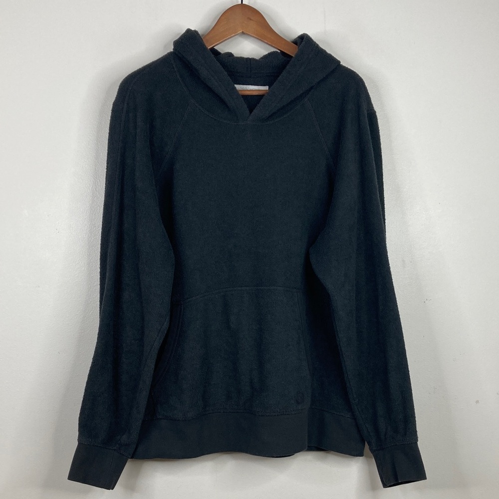 Outerknown Hightide Pullover Hoodie Mens Large Dark Gray Cotton Terry Sweatshirt